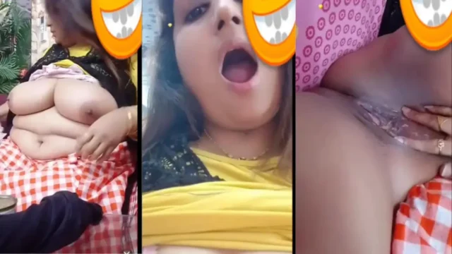 Moti Bhabhi Shows Off Her Massive Boobs and Spreads Her Wet Black Pussy