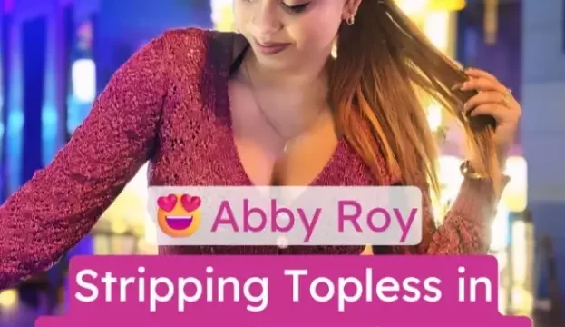 Abby Roy Stripping Topless in a Saree and Teasing Her Perfect Naked Boobs