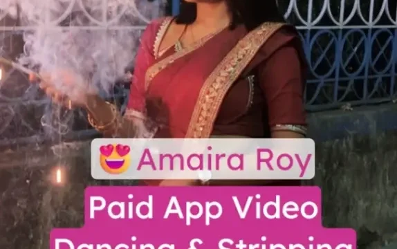 Amaira Roy Stripping Nude in Paid App Video Pressing Her Big Boobs