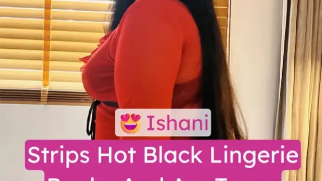 Chubby Sexy Ishani Strips Hot Black Lingerie Nude Boobs And Thick Ass Tease Her Shaved Pussy Exposed