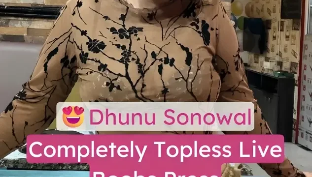 Dhunu Sonowal Topless Live Boobs Pressing Nipple Tease