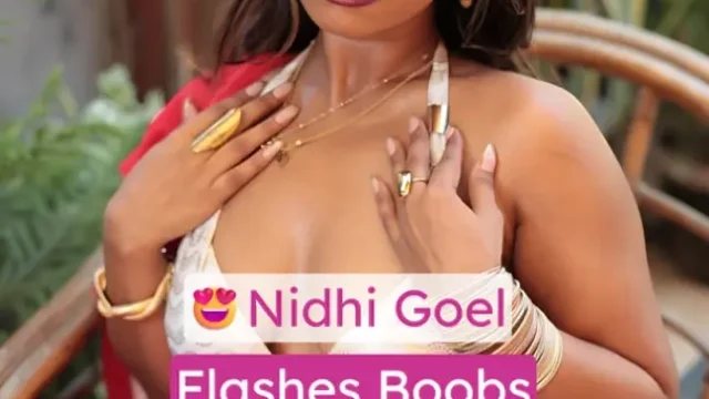 Famous Influencer Nidhi Goel Bikini Strap Slip Flashes Boobs And Tease Round Ass