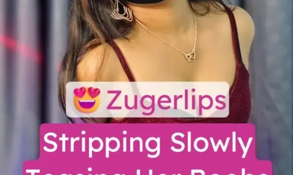 Insta Model Zugerlips Stripping Slowly Teasing Her Boobs Completely Topless