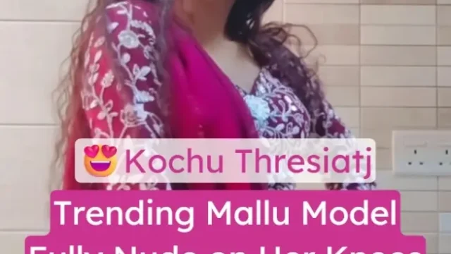 Kochu Thresiatj Nude Blowjob on Knees Swallowing Cum Like a Pro
