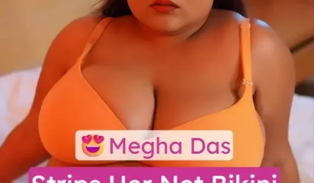 Megha Das Strips Black Net Bikini and Shows her Full Nude Melons