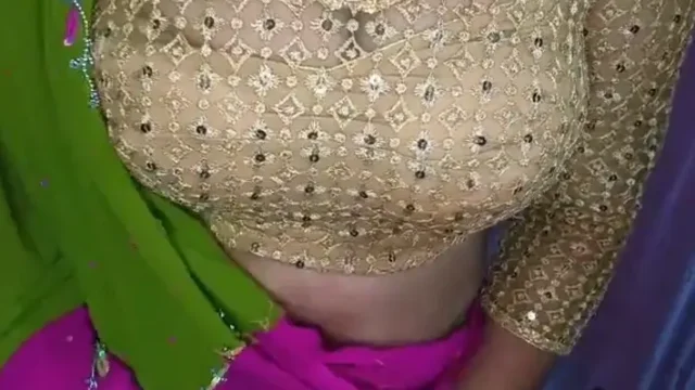 This desi wife strips off her saree and gets a hard doggy style fucking from her hubby