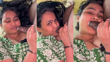 Chubby Desi Wife Blowjob MMS Big Tits in Green Nighty